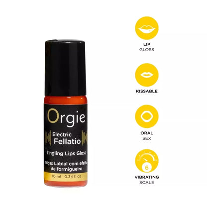 Orgie Electric Kiss Sensation lūpų blizgis 10 ml – dilgčiojantis efektas