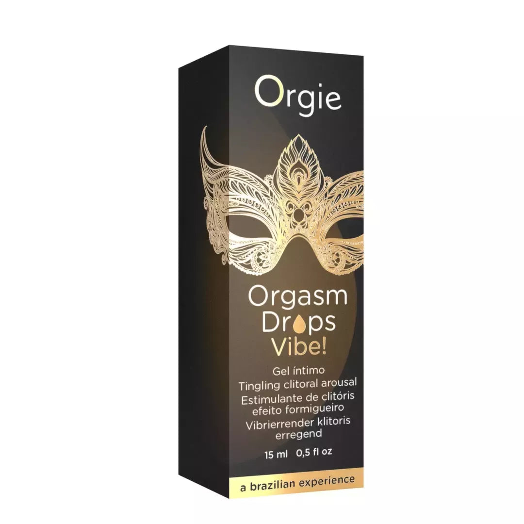 Orgie Orgasm Drops Vibe! 15ml – stimuliuojantis gelis su vibravimo efektu