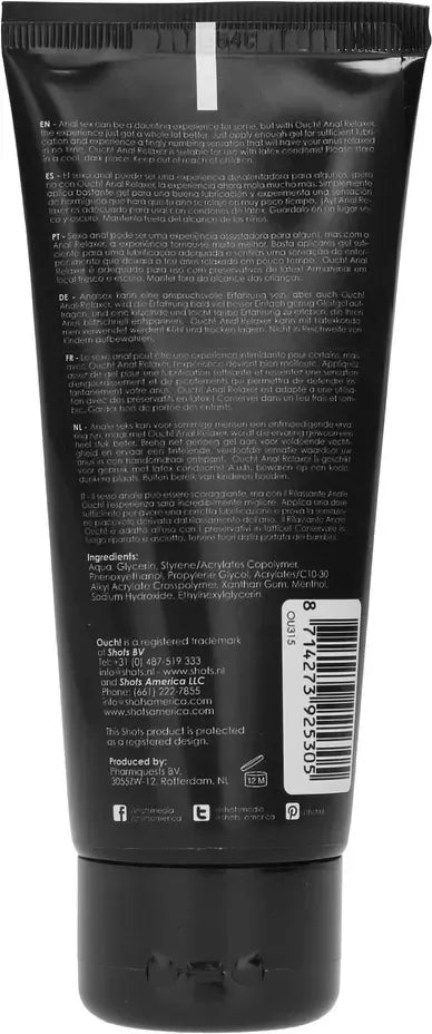 Ouch! Anal Relaxer Gel 100ml – švelni komforto formulė intymiai priežiūrai