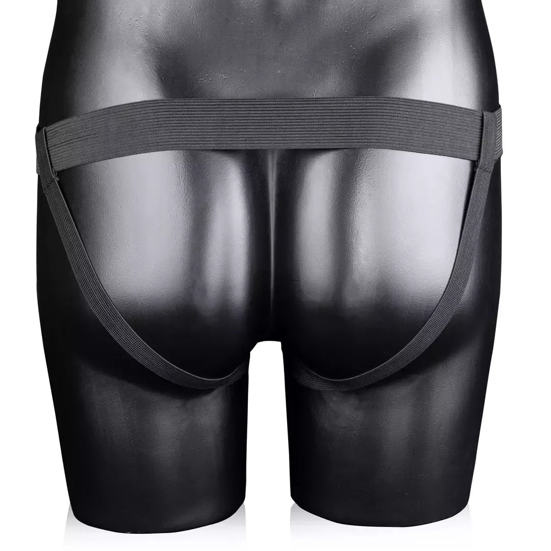 Ouch! Curved Hollow Intimate Harness 20 cm – reguliuojamas juodas dizainas