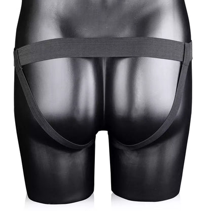 Ouch! Curved Hollow Intimate Harness 20 cm – reguliuojamas juodas dizainas