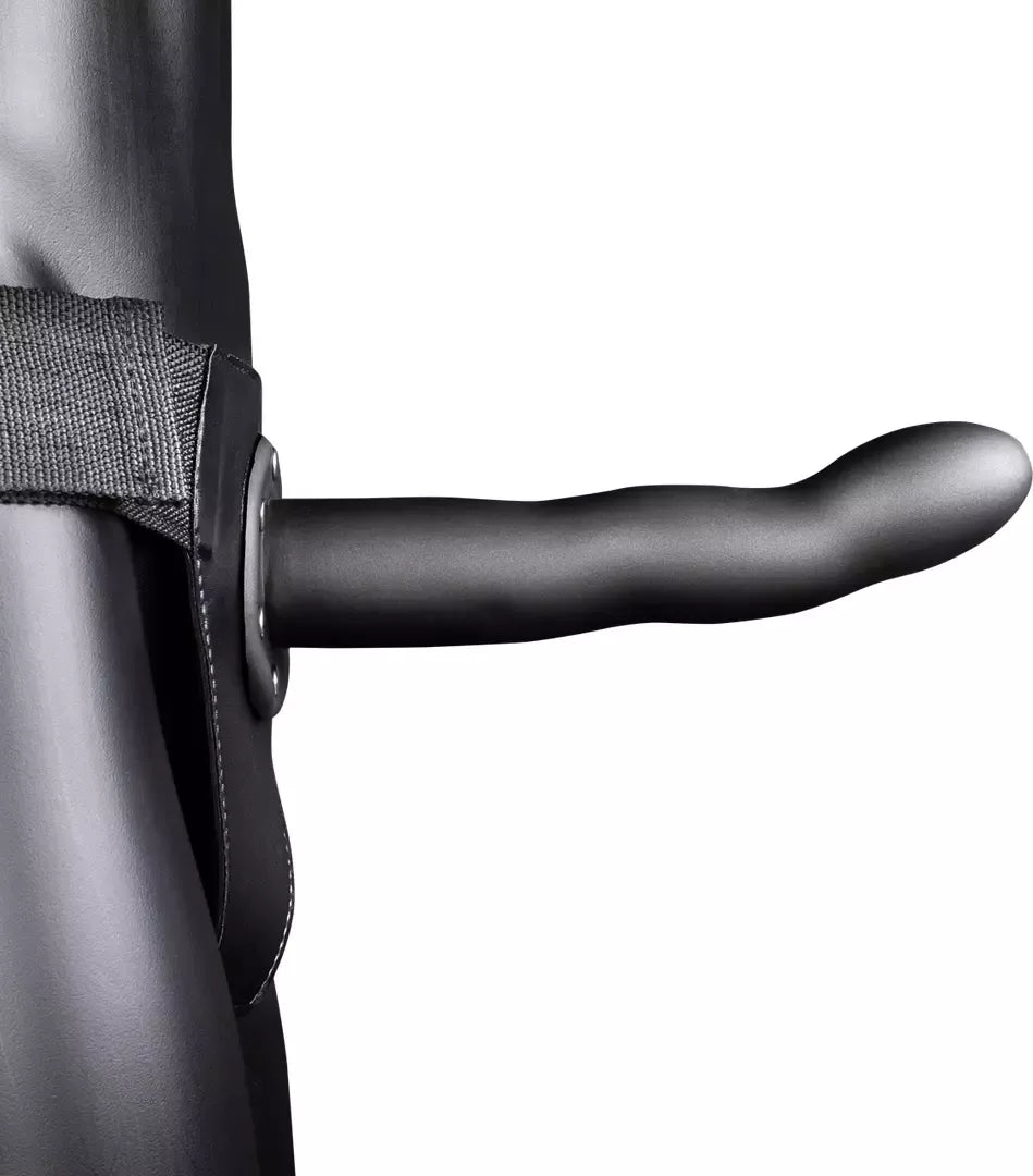 Ouch! Curved Hollow Intimate Harness 20 cm – reguliuojamas juodas dizainas