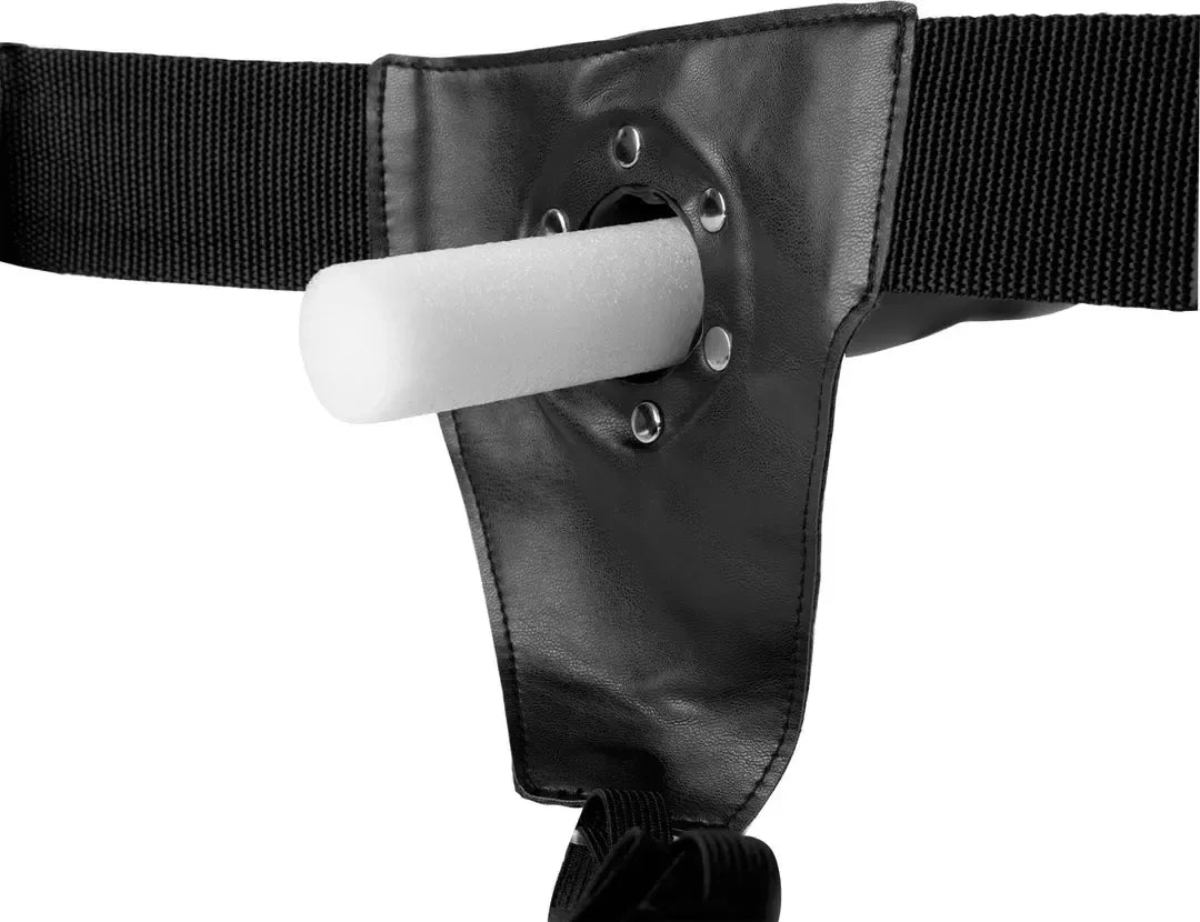 Ouch! Curved Hollow Intimate Harness 20 cm – reguliuojamas juodas dizainas