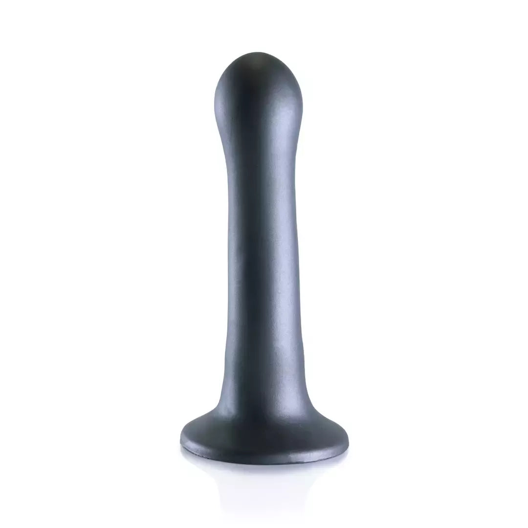 Ouch! Itin minkštas silikoninis lenktas intymus įrenginys, 17 cm, metalo apdaila