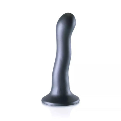 Ouch! Itin minkštas silikoninis lenktas intymus įrenginys, 17 cm, metalo apdaila