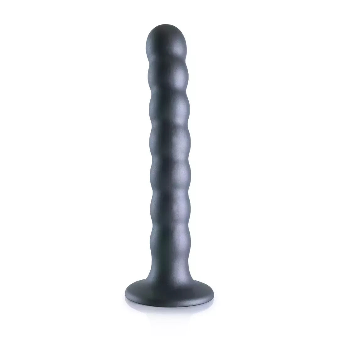 Ouch! Karoliukų formos silikoninis modelis su prisiurbimo pagrindu, 16,5 cm, metalinio atspalvio