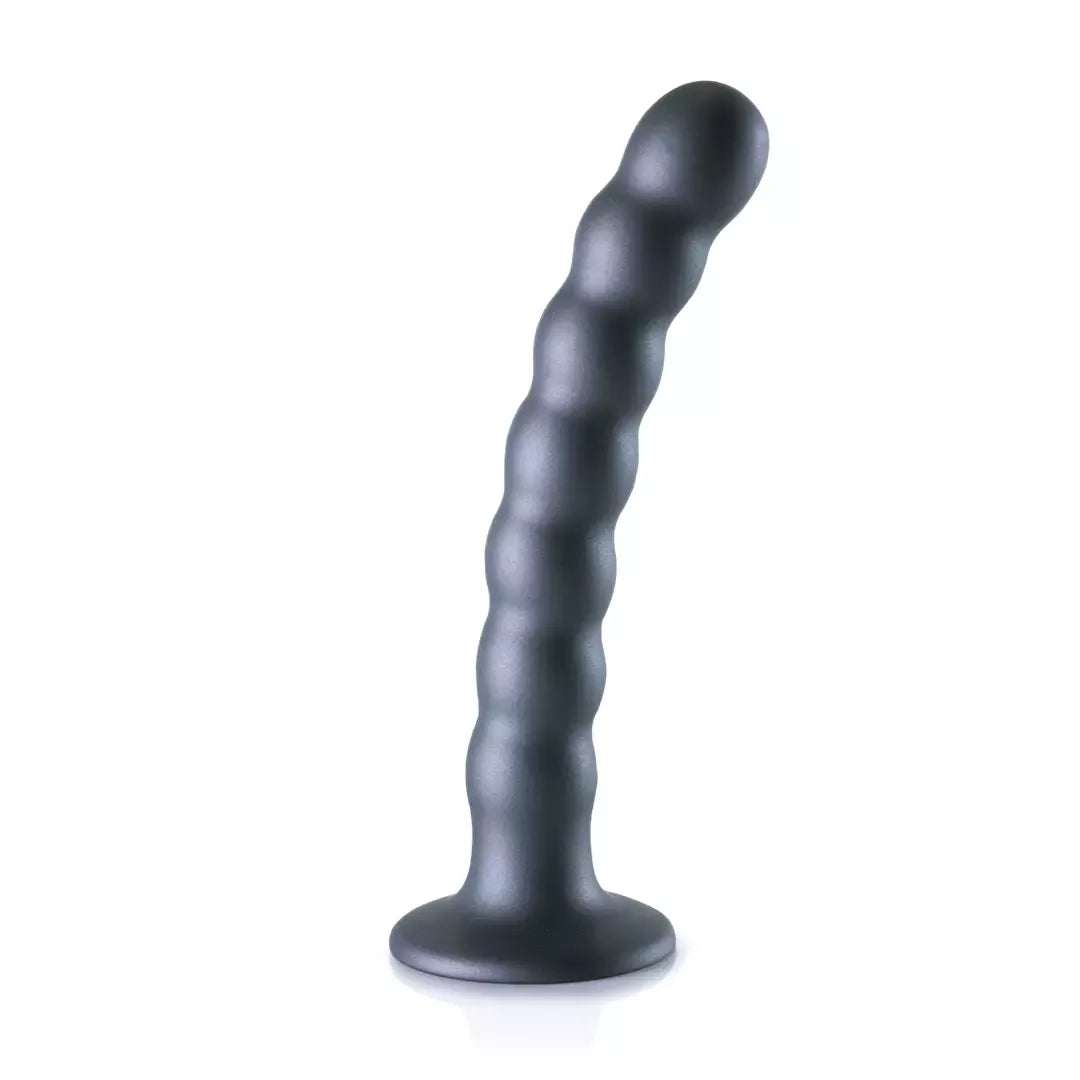 Ouch! Karoliukų formos silikoninis modelis su prisiurbimo pagrindu, 16,5 cm, metalinio atspalvio