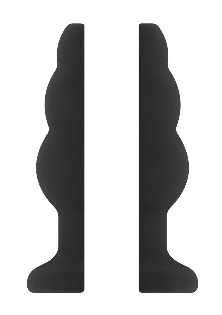 Ouch! No.50 vidutinio dydžio analinis kamštis su ertme – silikoninis, 102 mm, juodas