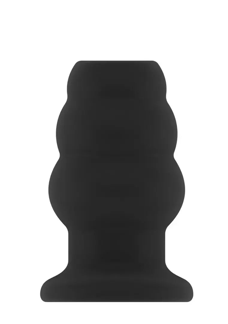 Ouch! No.50 vidutinio dydžio analinis kamštis su ertme – silikoninis, 102 mm, juodas