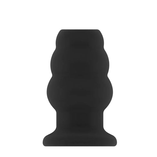 Ouch! No.50 vidutinio dydžio tuščiaviduris analinis kamštis - silikoninis, 102 mm, juodas