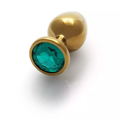 Ouch! Round Gem Metal Plug Large – elegantiškas aliuminis kamštis su dekoratyviniu akmenėliu