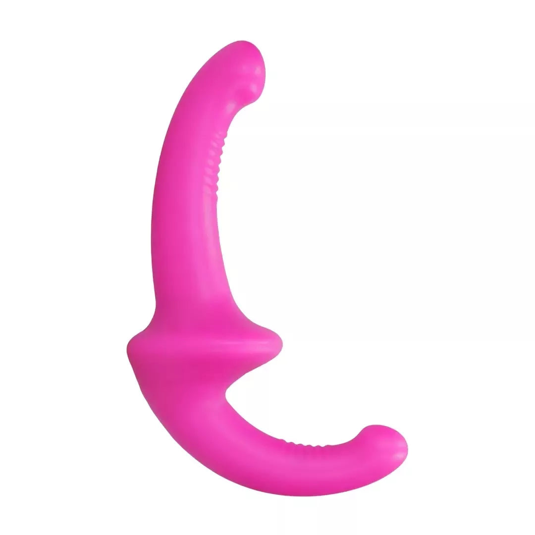 OUCH! Silicone Strapless Strap-On violetinis 10 greičių nuotolinio valdymo 12 cm