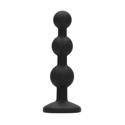 Ouch! silikoninis karoliukų analinis kaištis su deimanto stiliaus kristalo pagrindu, juodas