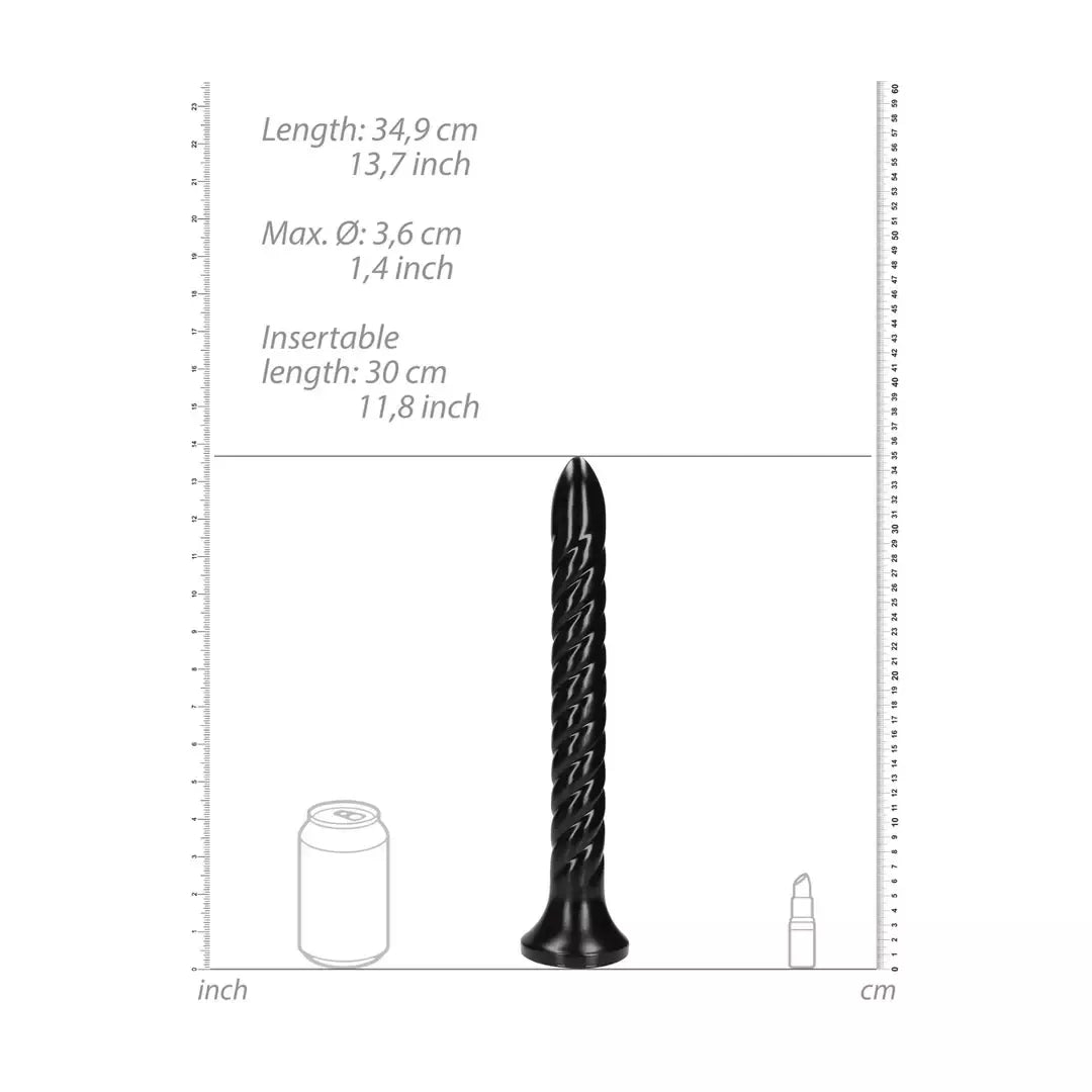 OUCH! Swirled Anal Snake 30 cm lankstus analinis treniruoklis su siurbtuku