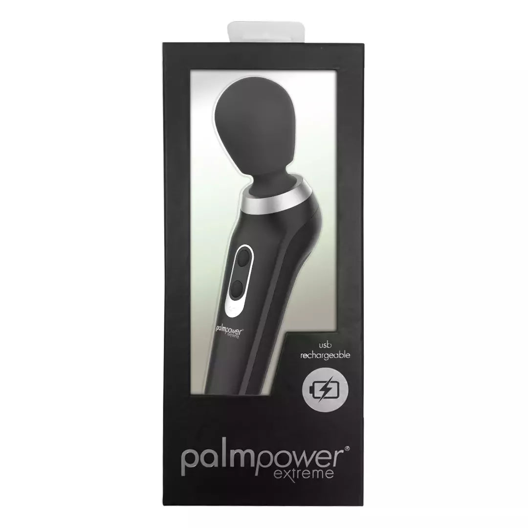 PalmPower Extreme Wand Massager Black – įkraunamas ergonomiškas modelis