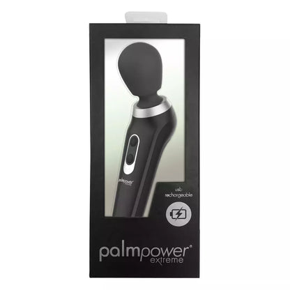 PalmPower Extreme Wand Massager Black – įkraunamas ergonomiškas modelis
