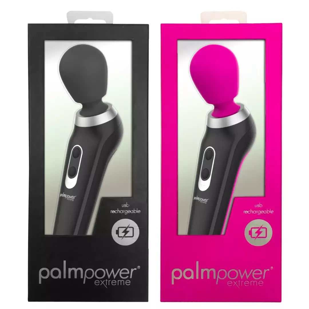 PalmPower Extreme Wand Massager Black – įkraunamas ergonomiškas modelis