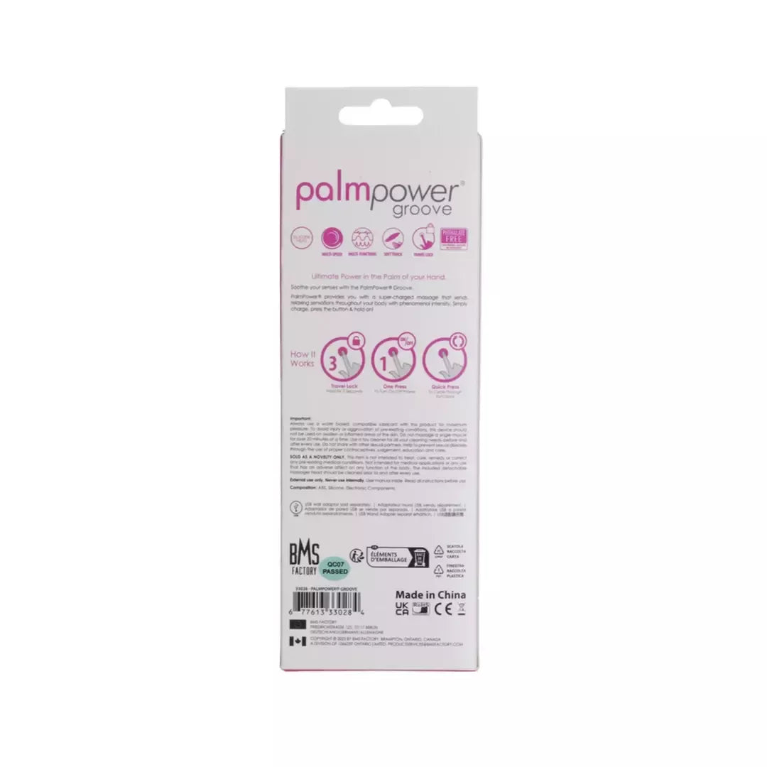 PalmPower Groove Mini Wand Fuchsia – kompaktiškas USB įkraunamas masažuoklis