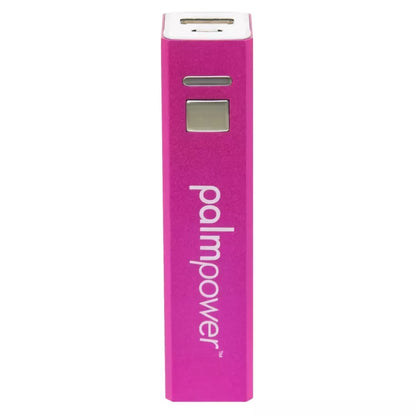 PalmPower Plug & Play vibratorius-masažuoklis, fuksijos spalvos, su 2600 mAh USB maitinimo bloku