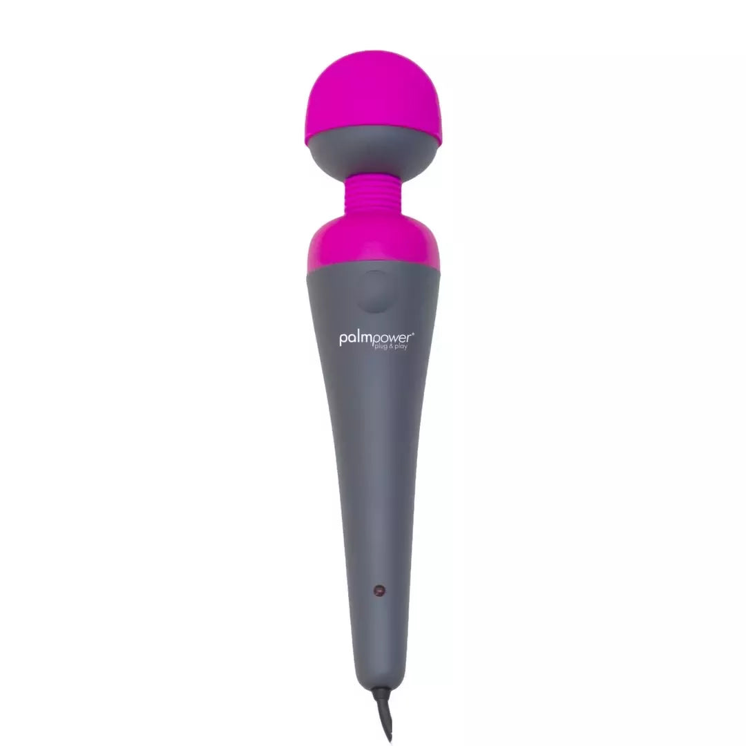 PalmPower Plug & Play vibratorius-masažuoklis, fuksijos spalvos, su 2600 mAh USB maitinimo bloku