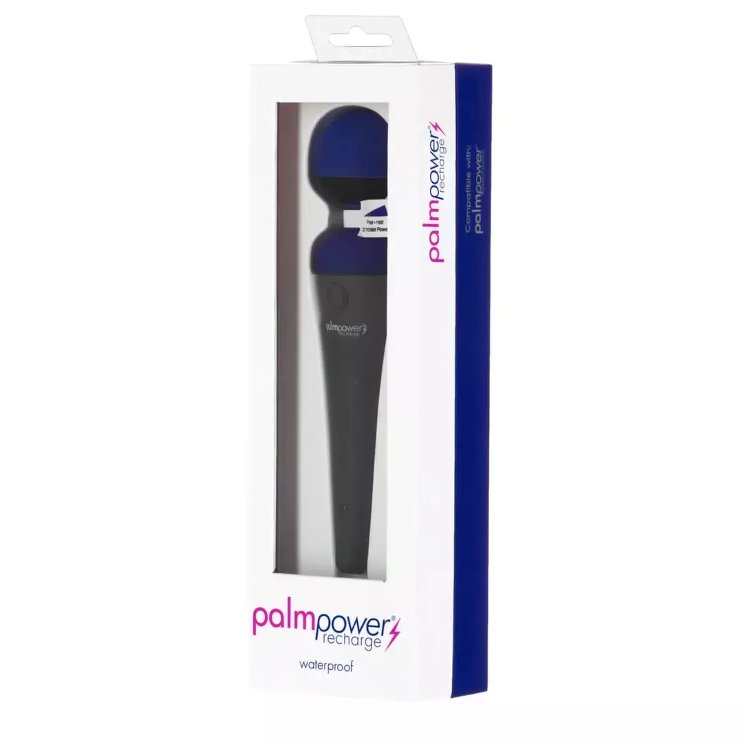 PalmPower Recharge Wand masažuoklis, mėlynas – belaidis, atsparus vandeniui modelis