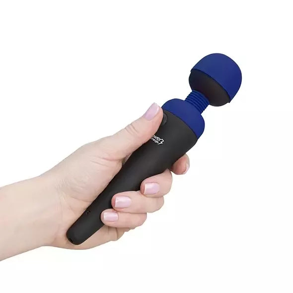 PalmPower Recharge Wand masažuoklis, mėlynas – belaidis, atsparus vandeniui modelis