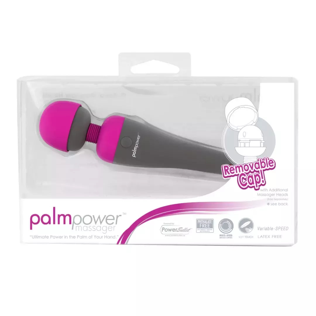 PalmPower Rechargeable Wand Massager – silikoninis, kelių greičių, 19,5 cm