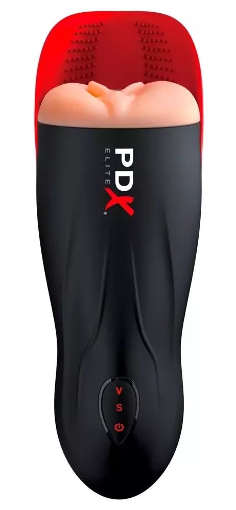 PDX Elite Fuck-O-Matic intymus aparatas su siurbimo ir vibracijos funkcijomis, 26,8 cm