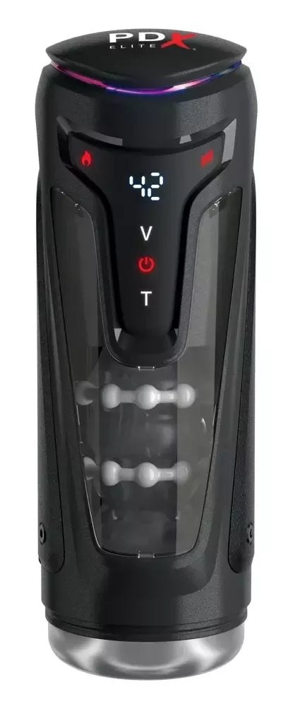 PDX Elite Moto-Bator Pro Light automatinis masturbatorius su šildymo ir vibracijos funkcijomis