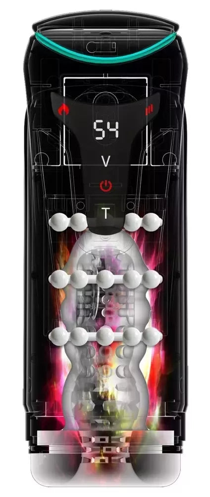 PDX Elite Moto-Bator Pro Light automatinis masturbatorius su šildymo ir vibracijos funkcijomis