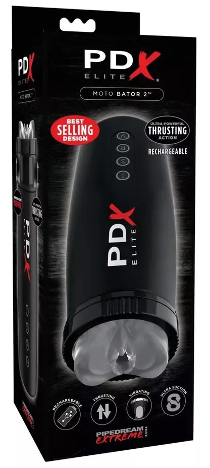 PDX Elite Motobator 2 Black automatinis intymus prietaisas 23,1 cm