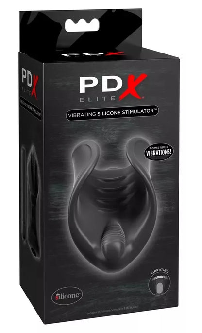 PDX Elite vibruojanti silikoninė mova, juoda, 8 cm – lankstus stimuliacijos modelis