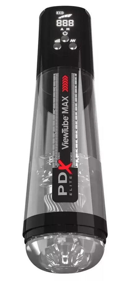 PDX Elite ViewTube MAX Black - Automatinis intymus prietaisas su LED ekranu