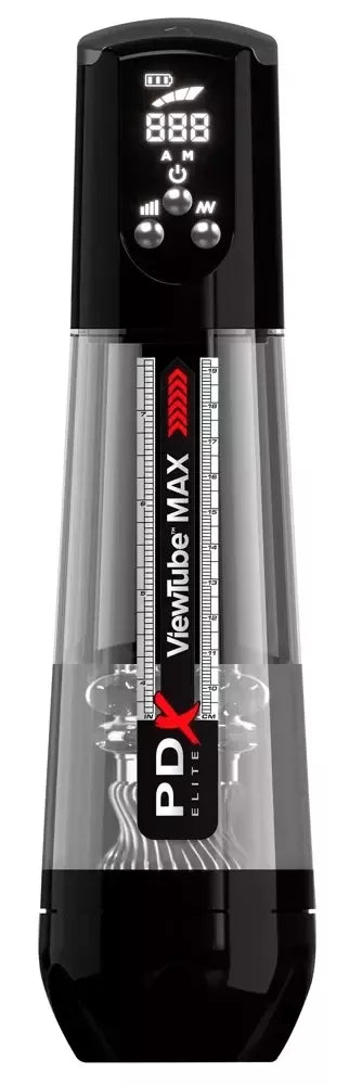 PDX Elite ViewTube MAX Black - Automatinis intymus prietaisas su LED ekranu