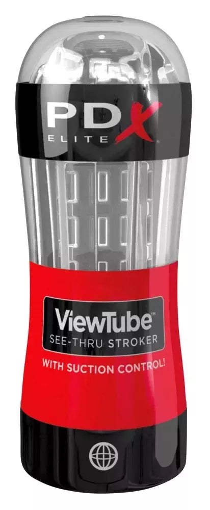 PDX Elite ViewTube skaidrus intymus prietaisas, 18,5 cm, su nuimama mova