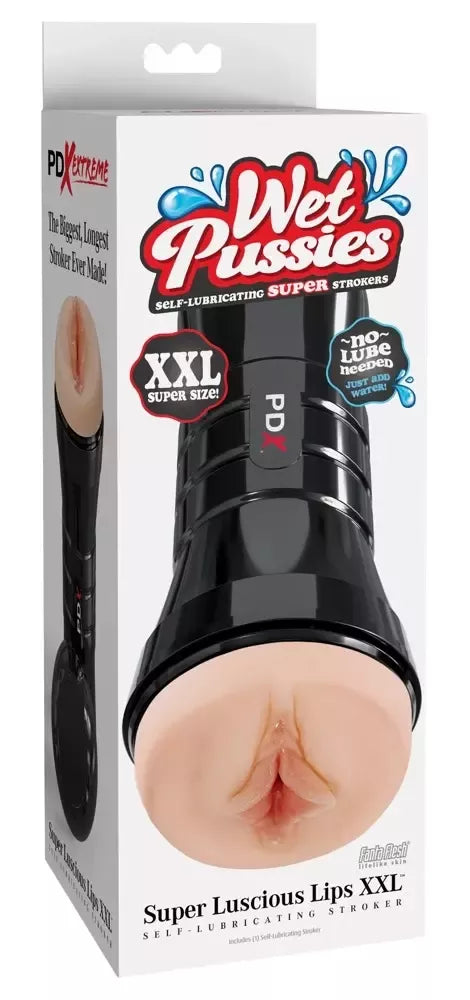 PDX Extreme WetP Luscious Lips XXL intymus prietaisas, Fanta-Flesh, 26 cm