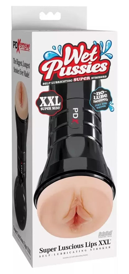 PDX Extreme WetP Luscious Lips XXL intymus prietaisas, Fanta-Flesh, 26 cm