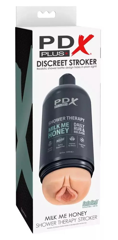 PDX Plug Shower Therapy Milk Me Honey intymus prietaisas, 20,7 cm