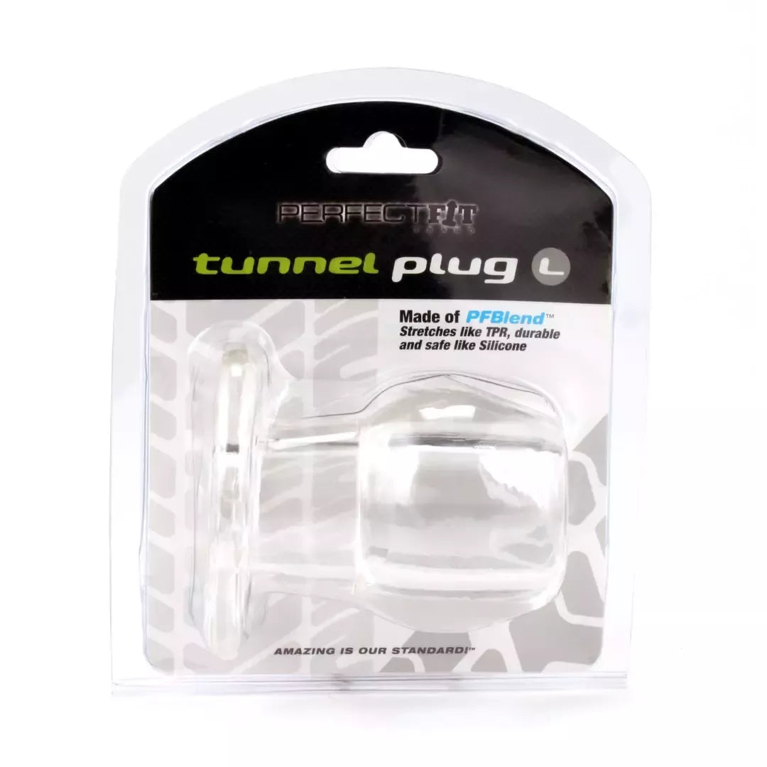 Perfect Fit Tunnel Plug Large Clear – novatoriškas tuščiaviduris intymus prietaisas