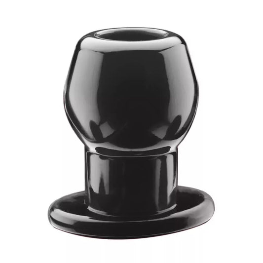 Perfect Fit Tunnel Plug Large juodos spalvos - inovatyvus tuščiaviduris dizainas, 7,6 cm