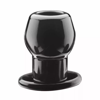 Perfect Fit Tunnel Plug Large juodos spalvos - inovatyvus tuščiaviduris dizainas, 7,6 cm