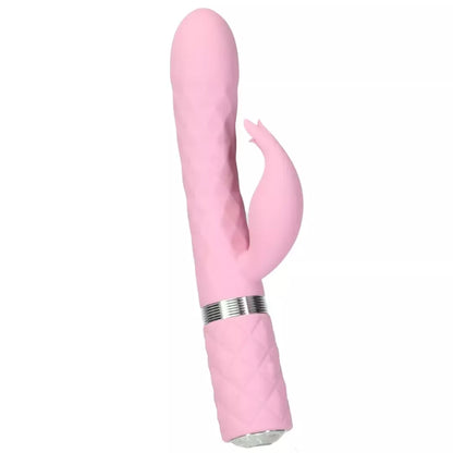 Pillow Talk Lively Pink dviejų variklių masažuoklis su besisukančiu korpusu