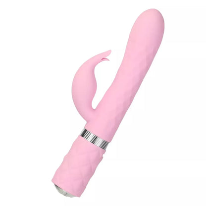 Pillow Talk Lively Pink dviejų variklių masažuoklis su besisukančiu korpusu