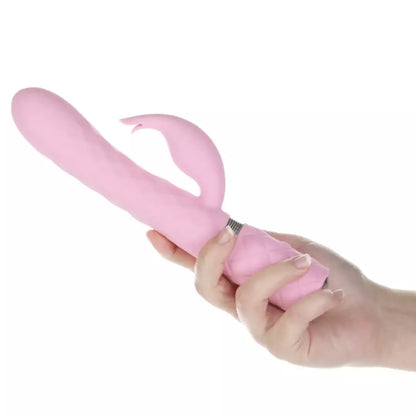 Pillow Talk Lively Pink dviejų variklių masažuoklis su besisukančiu korpusu