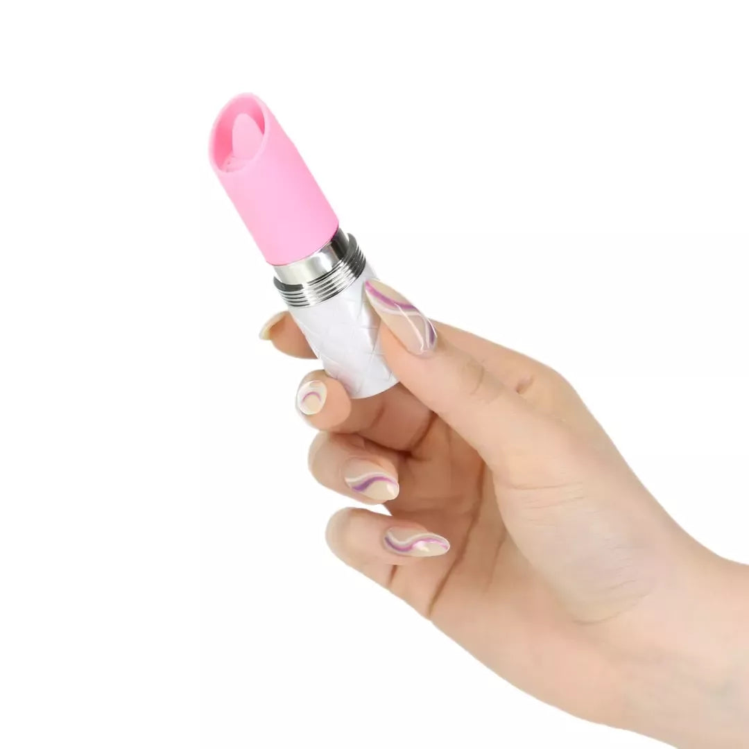 Pillow Talk Lusty Pink – kompaktiškas silikoninis klitorio stimuliatorius su „Swarovski“ detale