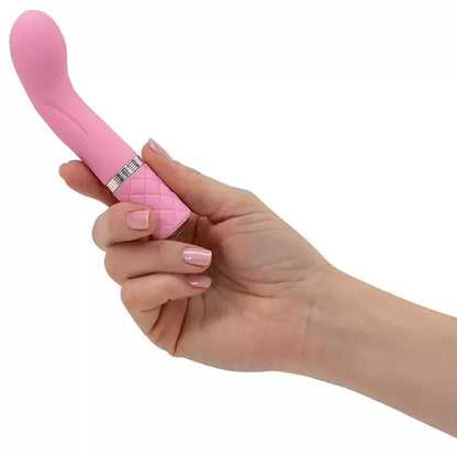 Pillow Talk Racy Pink aukštos kokybės silikoninis kompaktiškas vibruojantis prietaisas