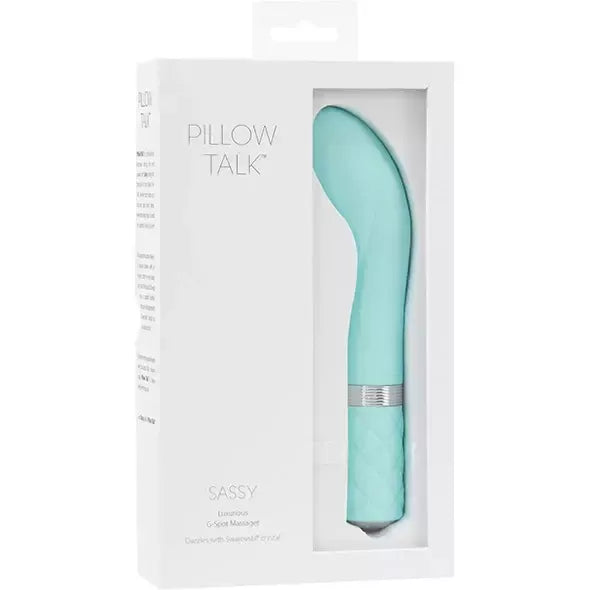 Pillow Talk Sassy Teal – įkraunamas silikoninis intymus prietaisas, didelis antgalis