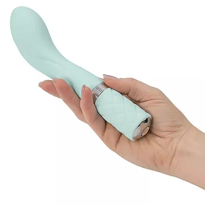 Pillow Talk Sassy Teal – įkraunamas silikoninis intymus prietaisas, didelis antgalis