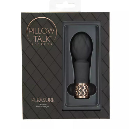 Pillow Talk Secrets Pleasure Wand Black – kompaktiškas lankstus masažuoklis