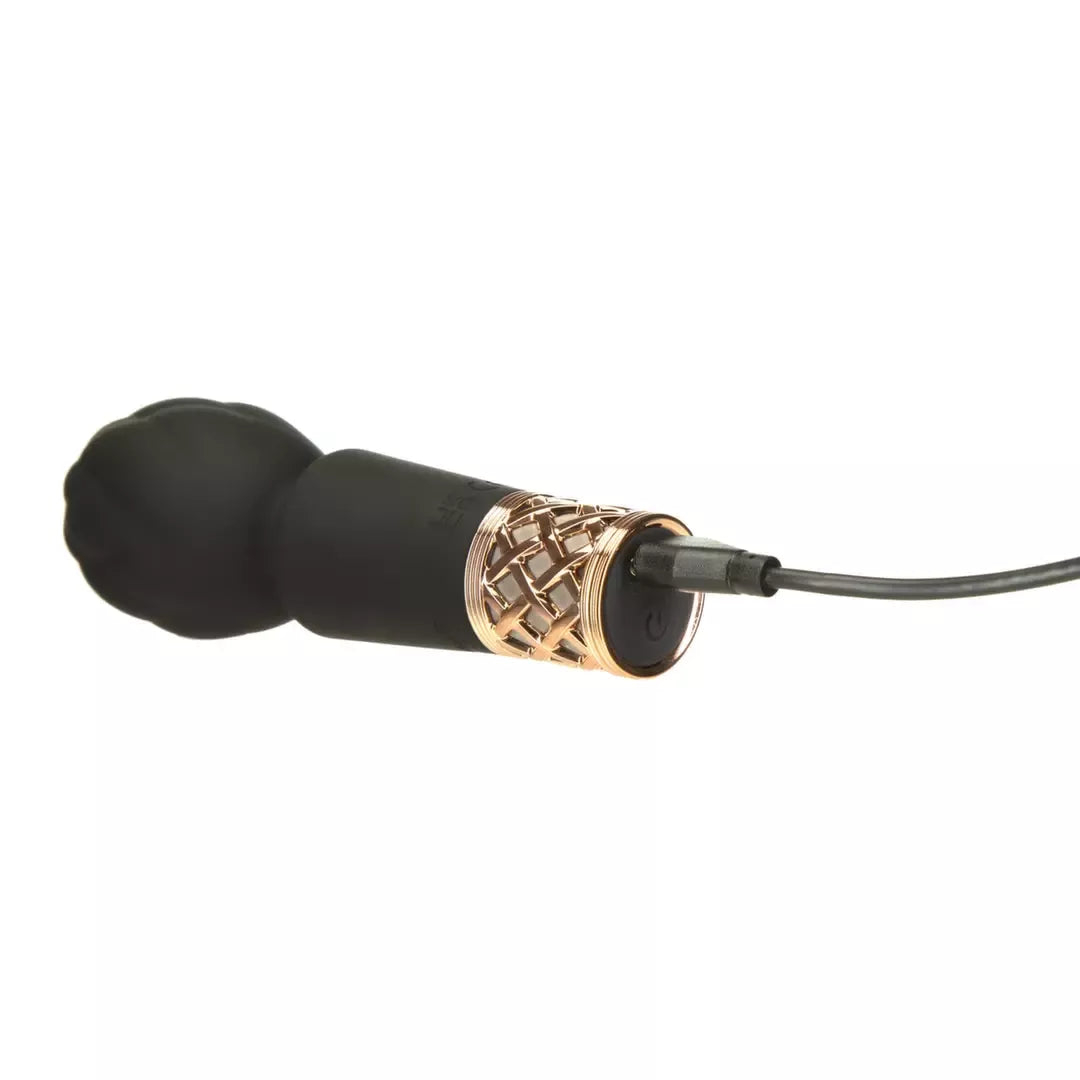 Pillow Talk Secrets Pleasure Wand Black – kompaktiškas lankstus masažuoklis